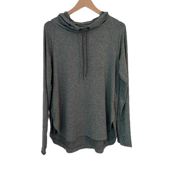 Athleta Uptempo Hoodie Sweatshirt Green Size L Athleisure Activewear Top - Picture 1 of 5